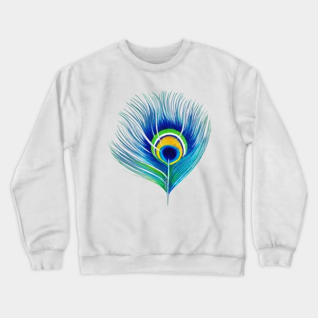 Peacock Feather Crewneck Sweatshirt by greenoriginals